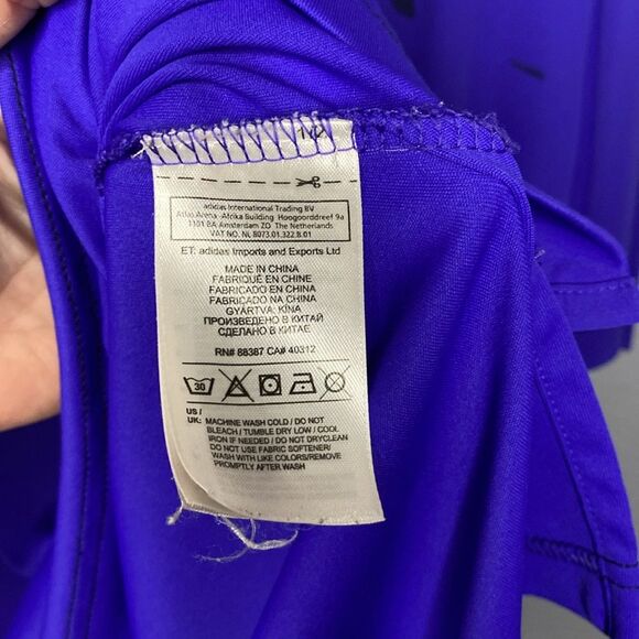 Adidas Golf Purple Black Button Up Polo Size Large - Picture 7 of 10